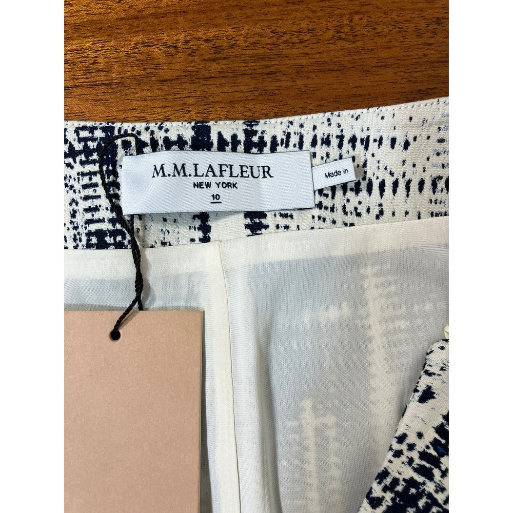 NWT‎ M.M.LaFleur Noho 1.0 Skirt Size 10 Cubist Jacquard Ivory Galaxy Blue Casual - Picture 5 of 16